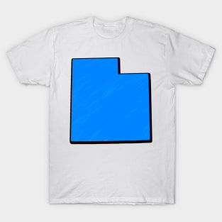 Bright Blue Utah Outline T-Shirt